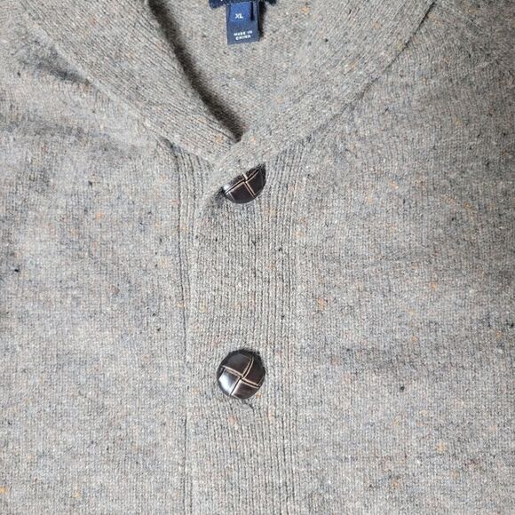 J. Crew Cardigan Womens Sweater Size L Brwn Lambswool Shawl Collar - Picture 5 of 10